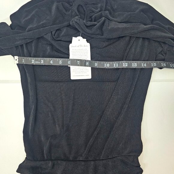 Band Of The Free Black Cowl Neck Long Sleeve Body Suit Women's Size Small NWT - Picture 11 of 14